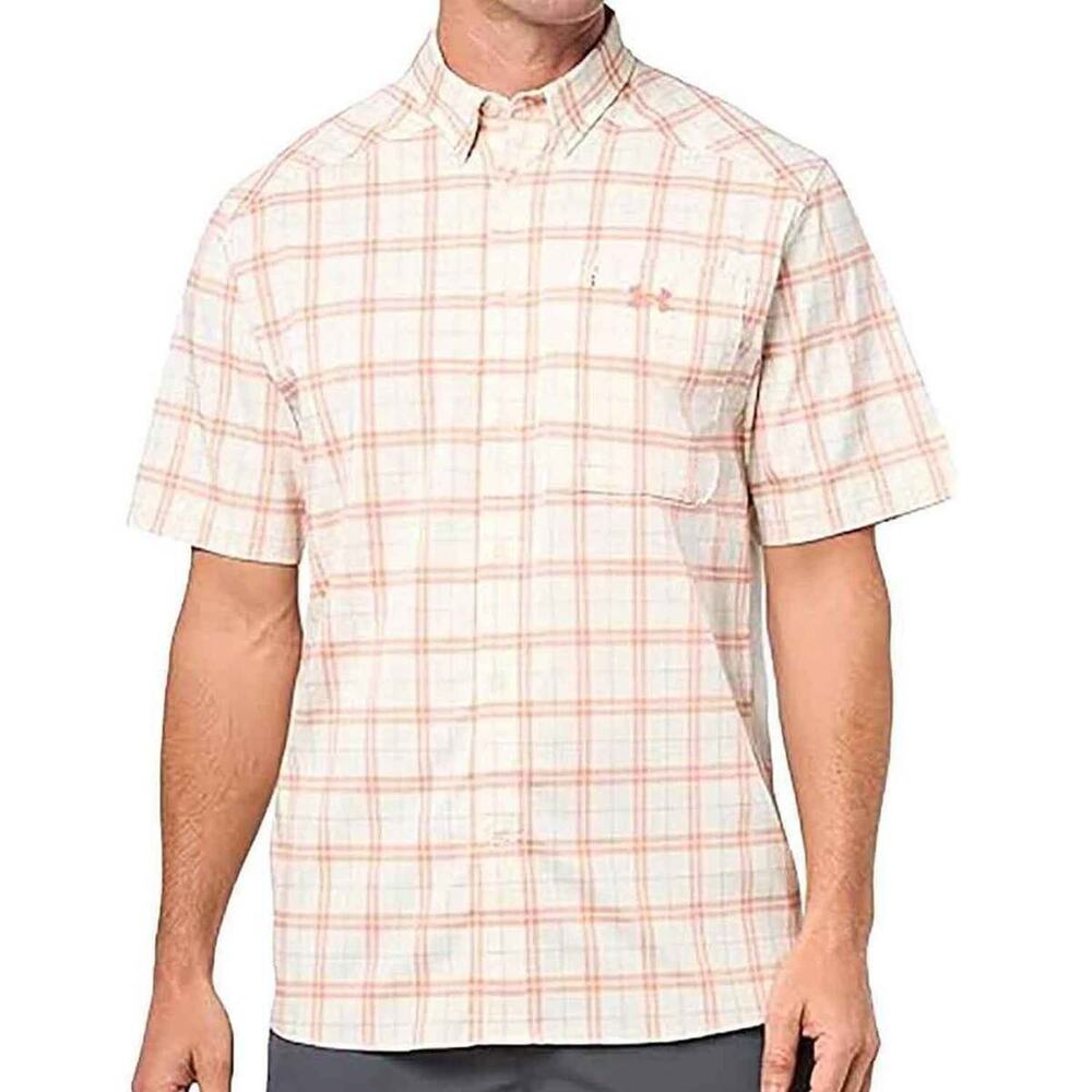 Under Armour UA tide chaser 2.0 fishing shirt men's XL white short sleeve plaid